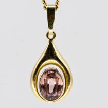 Pendant with amethyst on necklace chain, 1980s