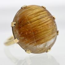 Ring with rutilated quartz cabochon, goldsmith’s work, 1990s