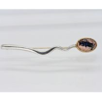 Avant-garde stick pin with opal matrix cabochon, goldsmith’s work, 21st century