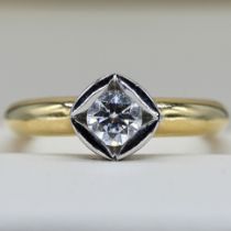 Solitaire ring with brilliant-cut diamond 0.51 ct, according to engraving, jeweller Heinecke, Hambu
