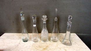 5 Glaskaraffen von