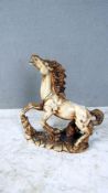 Skulptur Steigendes Pferd 28cm