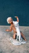 Porzellanfigur Schaubach Knabe mit