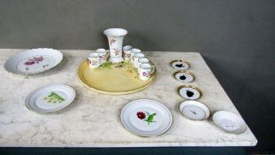Konvolut Porzellan Mokkagedecke Vase