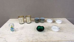 Konvolut Glas Briefbeschwerer Schalen