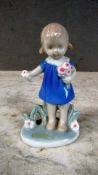 Porzellanfigur Mädchen mit