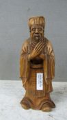 Skulptur Asiate Holz fein geschnitzt