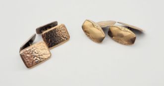 2 Paar Manschettenknöpfe, 835er und 830er Silber, partiell vergoldet