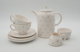 Hedwig Bollhagen (1907 Hannover-2001 Marwitz), Kanne mit Milchgießer & Zuckerschale, 2x 3-tlg.Gedec