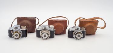 3 Kameras: Tougodo, Kleinbildkamera Colly & 2x Homer, Japan, 1950 bis 1960