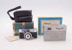 2 Kameras: Kohnan Camera Co., Homer 16, (1952-1955) & Wm. R. Whittaker Co., Whittaker Micro 16 (194