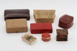 8 historische Schmucketuis, Ende 19./Anfang 20.Jh., dazu 1 Etui, Sowjetunion 