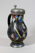 Creußener Apostelkrug, Deutschland, wohl Bayern/Sachsen (Ansbach?) , um 1700-1800. Steinzeug mit du
