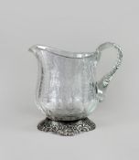 Kristallkanne mit Silbermontierung, 800er Silber, Deutschland: Halbmond und Krone, wohl J.D.Schleiß