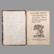 QUINTILLIAN, Marcus Fabius: Oratoris eloquentissimi, Institutionum oratoriarum libri XII