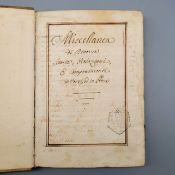 ANONYMUS: Miscellanea di diverses istoric, relazioni & componimenti