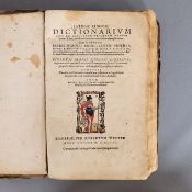 NIZOLI, Mario: Latinae linguae dictionarium sive de Latinorum verborum omnium…