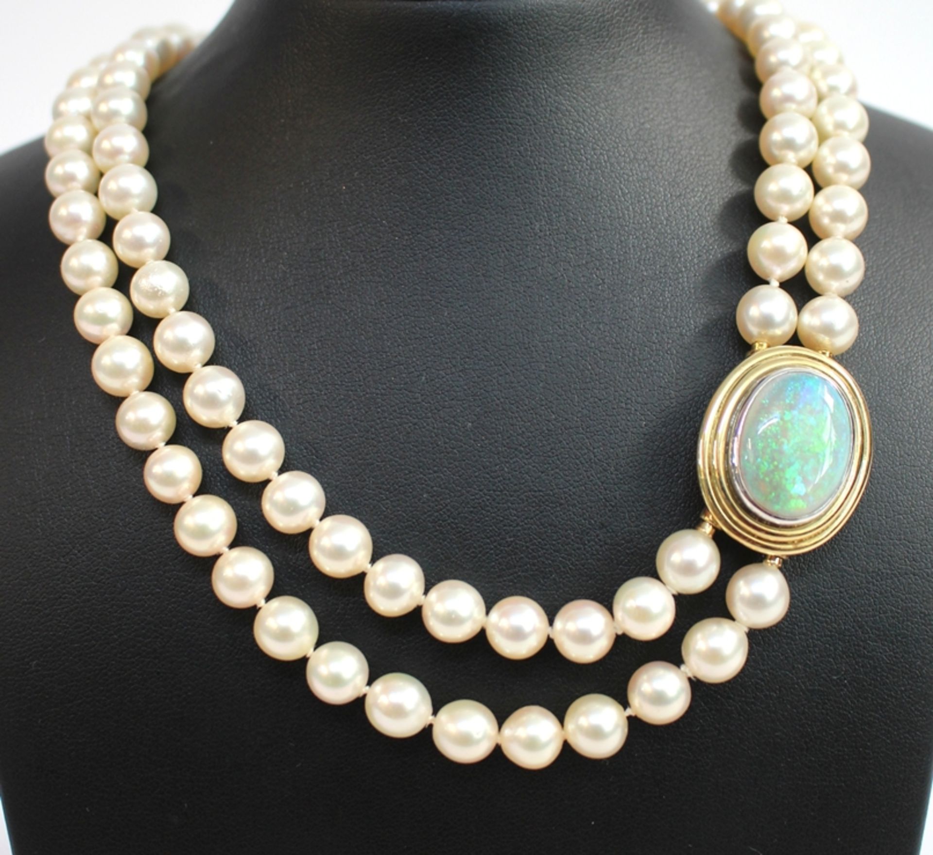 Doppelreihiges Zuchtperlen Collier - Bild 3 aus 3