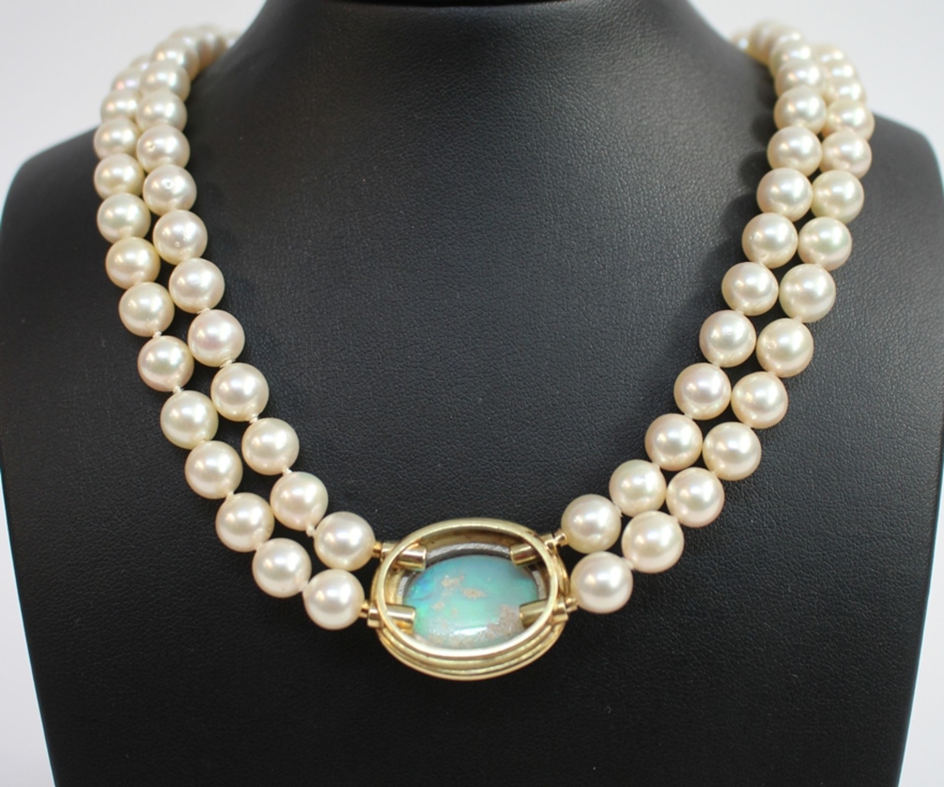 Doppelreihiges Zuchtperlen Collier - Bild 2 aus 3