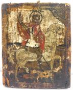 Kleine griechische Ikone, Hl. Georg, 17./18. Jh.