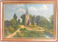 Max Wenzlaff (1891-1974) Kirche in blühender Landschaft