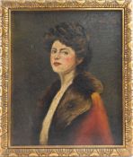 Max Wenzlaff (1891-1974) Dame mit Pelzstola