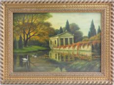 Max Wenzlaff (1891-1974) Schlossteich mit Schwan