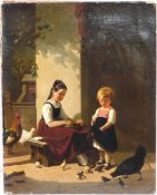 Ludwig Gustav VOLTZ (1825-1911), attr., Kinder mit Federvieh