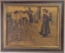Wilhelm Schreuer (1866-1933) 'Dörfliche Szene'