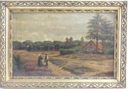 Max Wenzlaff (1891-1974) Norddeutsche Landschaft mit Personen