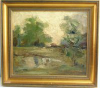 Hans Wohlrab (1905 Eger-1978 Amberg) Abstrakte Landschaft