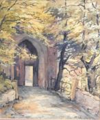 Max Wenzlaff (1891-1974), Aquarell "Eingang zur Burg"