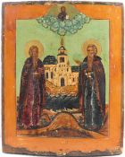 Ikone "Zosima und Savatij von Solovki", Russland 19. Jh.