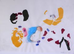 Frank Herzog (1949-2022) Aquarell "Küken und Insekten" 1995