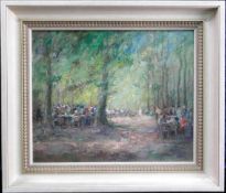 Heinrich Weckauf (1889-1968) Im Garten-Restaurant