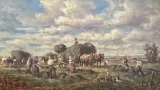 At the hay harvest.