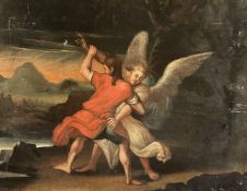 Johann GLOCKER. Jacob wrestling with the angel.
