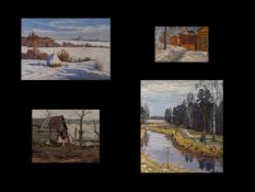 Mixed lot of 4 x Russian artists