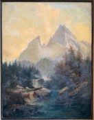 Unbekannter Künstler, Landschaft, signiert Gilbert