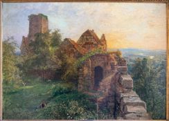 H. Schnee, Burgruine mit Blick in die Landschaft