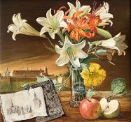 Wolfgang Lenz, Blumenstillleben mit Festung