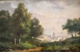 Landschaft mit Stadt im Tal, Plakette Vega