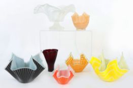 Konvolut Glas, Handkerchief Schalen