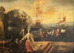 Unbekannter Künstler, Gesellschaft am Meer
