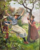 Emil CZECH (1862–1929), Three Young Girls Swinging