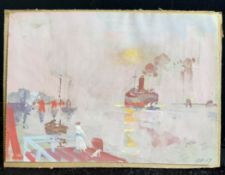 Ulrich HÜBNER (1872–1932), Landing Pier on the Elbe