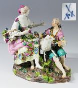 Schäfergruppe, zweiteilig. MEISSEN, Marke ca. 1740 - 1780.