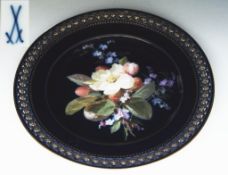 Zierteller mit Blumenkomposition. MEISSEN um 1900, 1. Wahl.