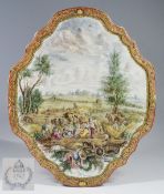 Porzellan Wandplatte, Marke Lille 1767, Frankreich. 19./20. Jahrhundert.