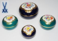 Sammlung von vier Deckeldosen. MEISSEN um 1980, 1, Wahl.